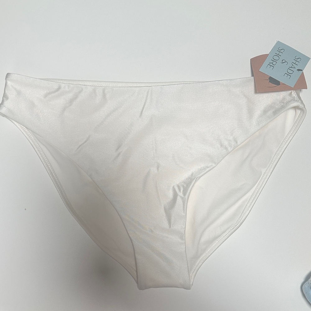 Shade & Shore Shiny Cream Bikini Bottoms